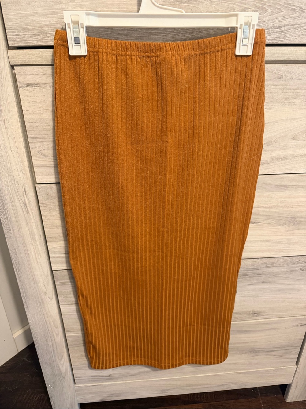 SHEIN Ribbed Pencil Skirt in Rust